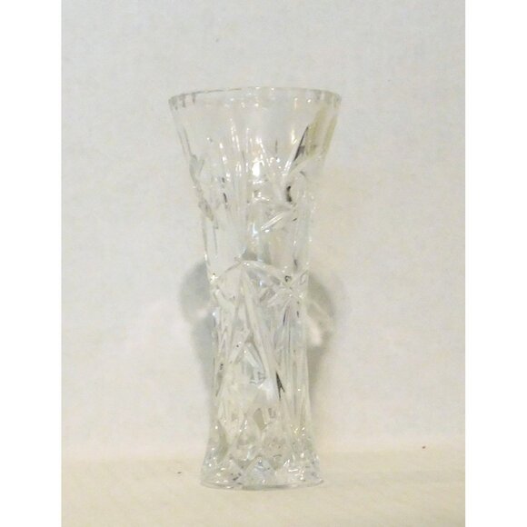 Lenox Fine Cut Crystal Star 6" Bud Vase Glass Fan Pinwheel Pattern Base NEW - Picture 5 of 5